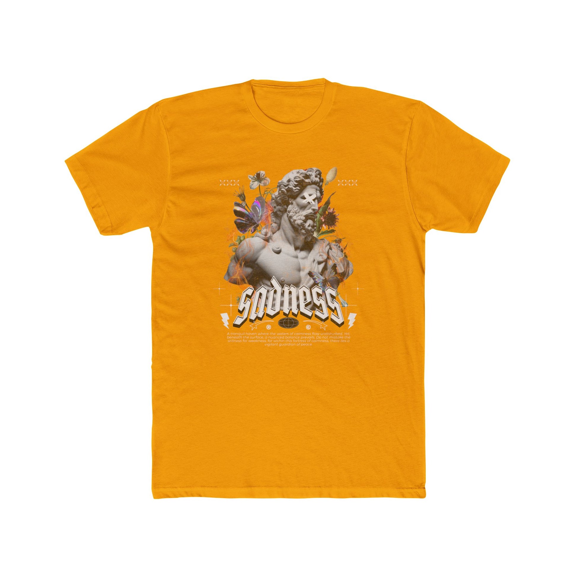 Sadness Cotton Yellow Crew T-Shirt