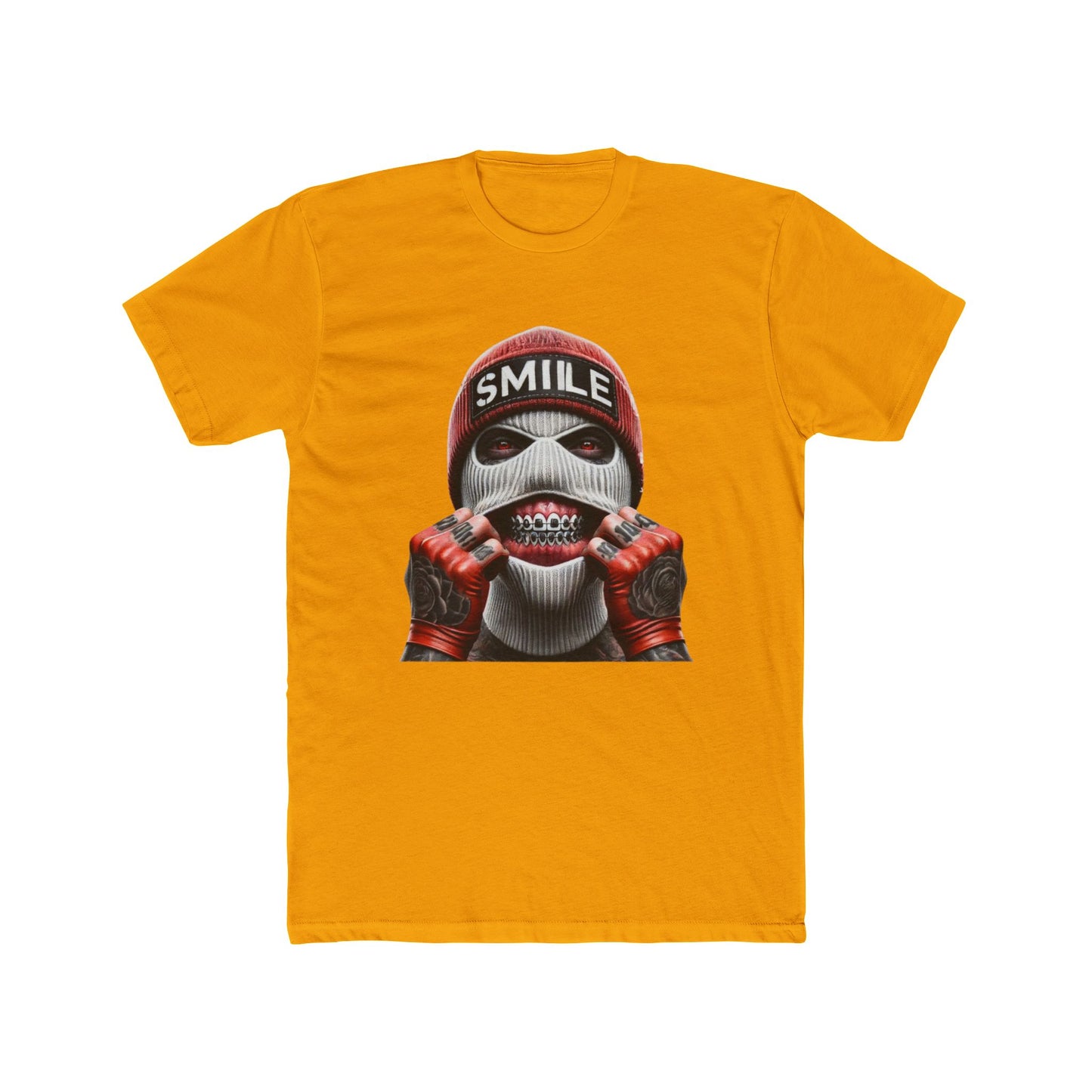 Smile Cotton Yellow Crew T-Shirt