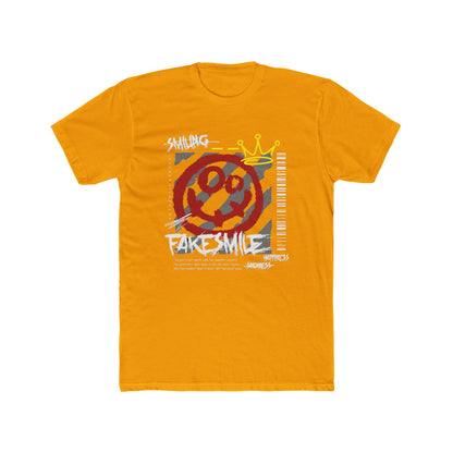 Fake Smile Cotton Yellow Crew T-Shirt